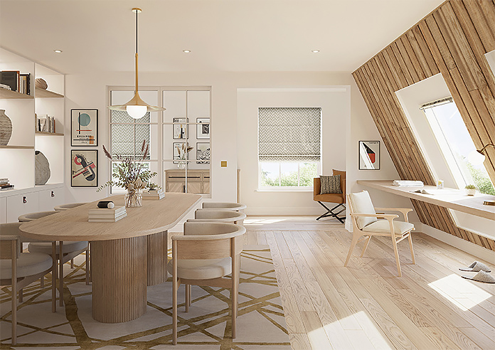 Chevron Stripe, Taupe - Roman Blind - Image 8